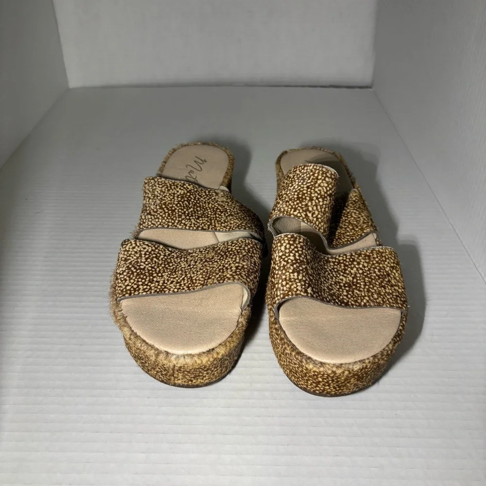 Matisse Struttin Fur Natural Spot Platform‎ Sandals Wedge